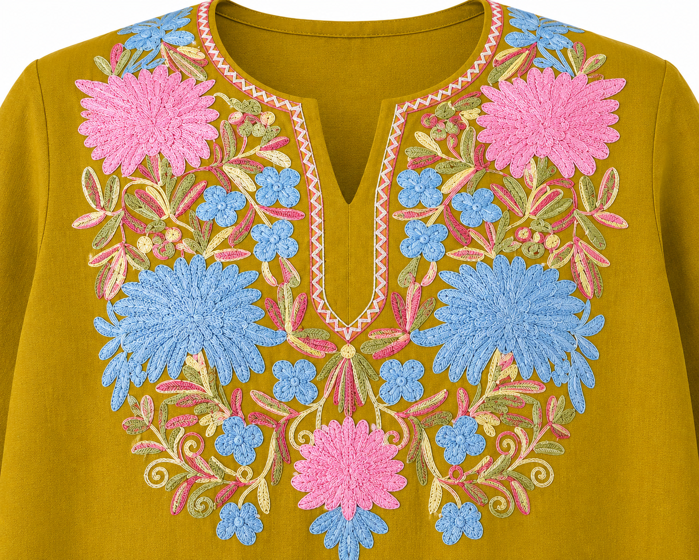 Noor : Aari embroidery summer kurti | Gold